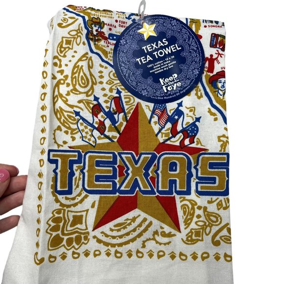 One Hundred Eighty Degrees Texas Tea Towel State Printed Tea Towel - Picture 5 of 8